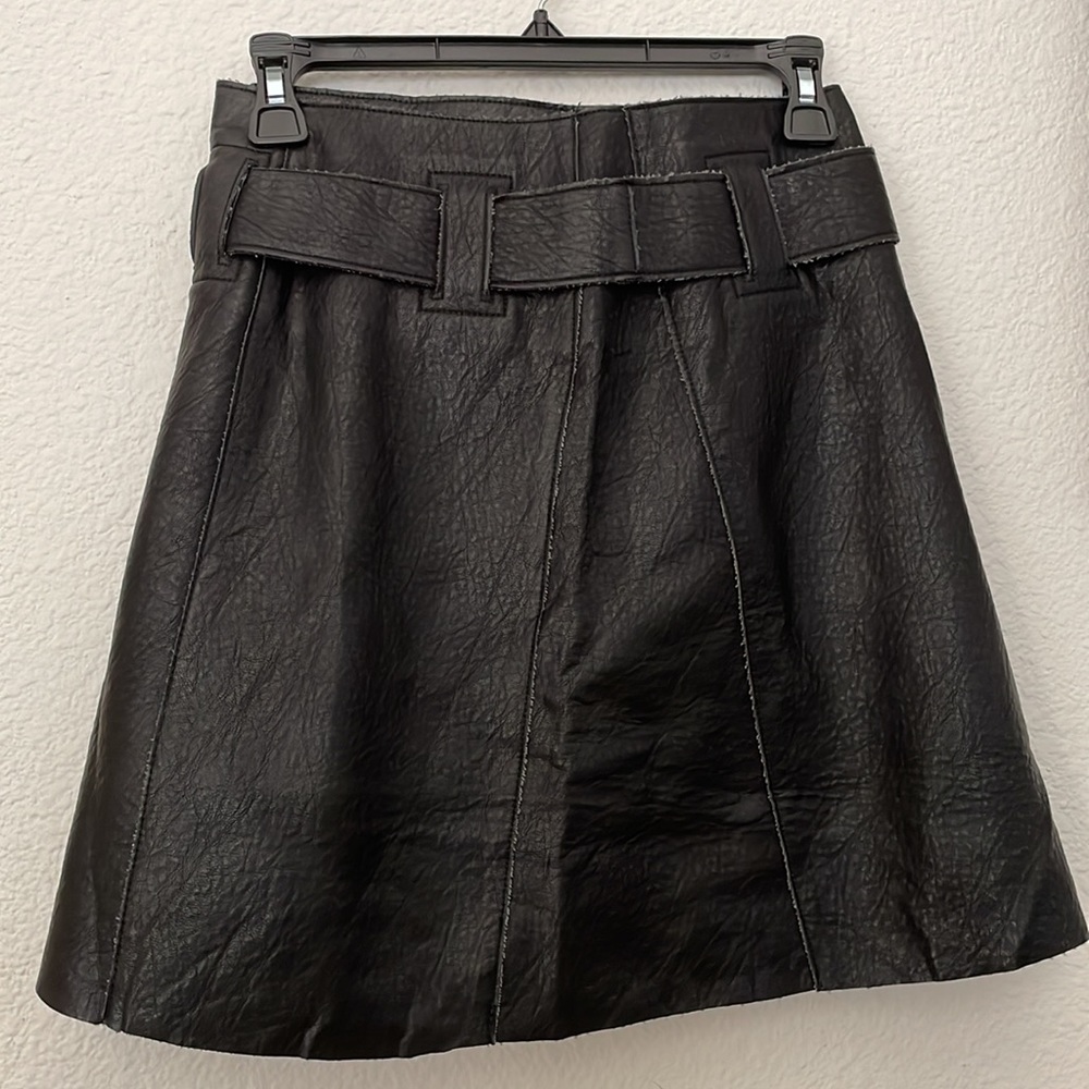 Zara Woman Faux Leather Belted Skirt - Picture 3 of 5